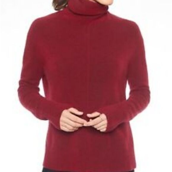 Athleta Transit Pullover Turtleneck Sweater Red Me - Picture 1 of 6